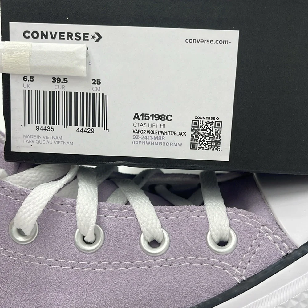 Converse Women's A15198C CTAS LIFT HI VAPOR VIOLET/WHITE/BLACK High Top Platform